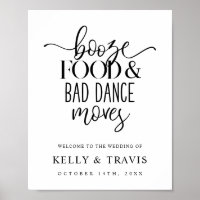 Boost Food and Bad Dance Moves Wedding Poster