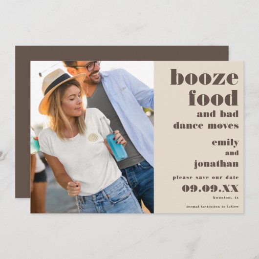 Boost Food Bad Dance Bewegt Foto Creme braun Save The Date (Vorne/Hinten)