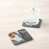 Boost Food Bad Dance Gray Foto Save the Date Getränkeuntersetzer (Rechte Seite)