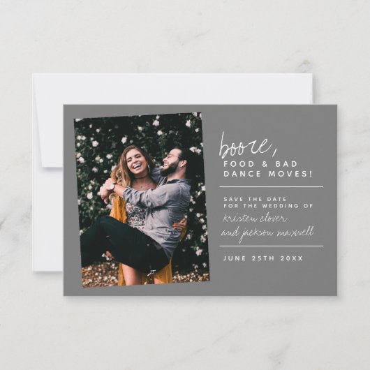 Boost Food & Bad Dance Moves Slate Gray Save The Date (Vorderseite)