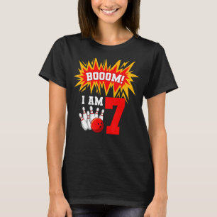 Boost I Bin 7 Bowling Geburtstagsparty Bowler Bday T-Shirt