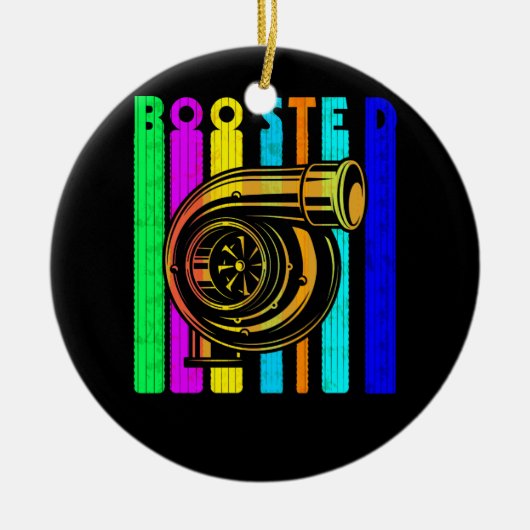 Boost Turbo Car Boosted Turbolader Retro Race Keramik Ornament (Vorne)