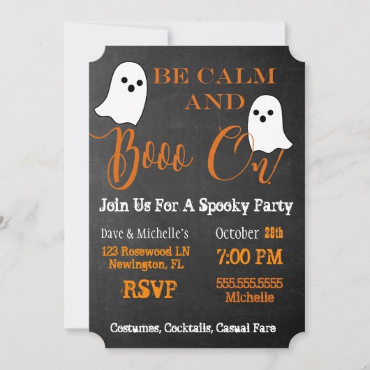 Boost und Boos Halloween Bootfahren auf Cocktail-P Einladung (Vorderseite)