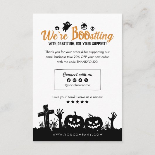 Boost Your Business Spooky Halloween Danke (Vorderseite)