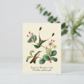Booster Racket Schwanz Hummingbirds Art Postkarte (Stehend Vorderseite)