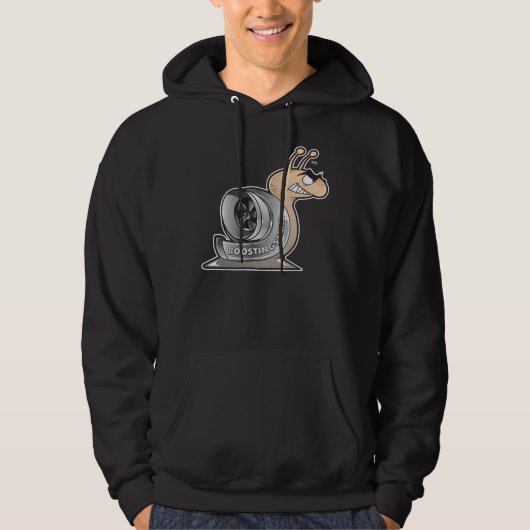 BoostingSnail LogoHoodie SCHWARZES Hoodie (Vorderseite)