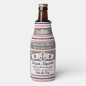 Boot 1. Mate Nautical Sailor Niedliches Bier gestr Flaschenkühler (Flaschenvorderseite)