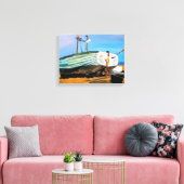 Boot am Strand Leinwanddruck (Insitu (Wohnzimmer))