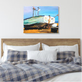 Boot am Strand Leinwanddruck (Insitu (Schlafzimmer))