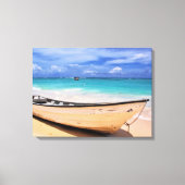 Boot am Strand Leinwanddruck (Vorderseite)