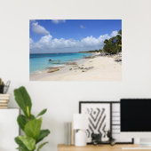 Boot am Strand Poster (Heimbüro)