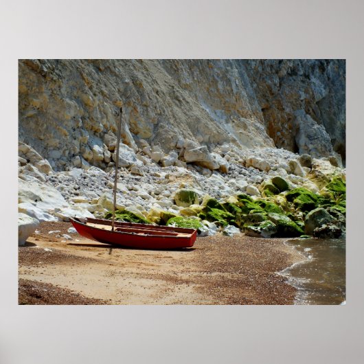 Boot am Strand von Alum Bay Poster (Vorne)