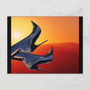 Boot Art mit farbenfroher Hintergrundfarbe Postkarte