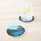 Boot auf dem Bergsee Abstrakter Impressionismus Untersetzer (Seite)