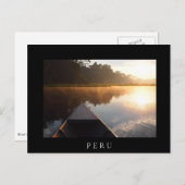 Boot auf dem Fluss im Amazonas schwarze Postkarte (Vorne/Hinten)