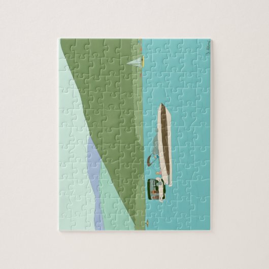 Boot auf dem George Lake Puzzle (Vertikal)