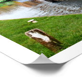 Boot auf dem Newbury Kanal Poster (Ecke)