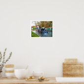 Boot auf dem Newbury Kanal Poster (Küche)
