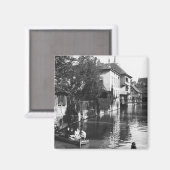 Boot auf der Gera in Erfurt Magnet (Vorderseite/Rückseite)