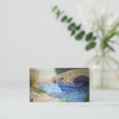 Boot auf einem Fluss Visitenkarte (Stehend Vorderseite)