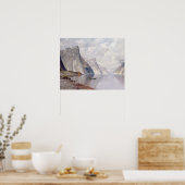 Boot auf einem norwegischen Fjord (Öl auf Leinwand Poster (Küche)