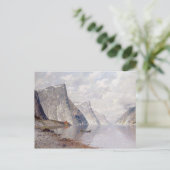 Boot auf einem norwegischen Fjord (Öl auf Leinwand Postkarte (Stehend Vorderseite)