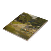 Boot auf einem See im Central Park (E.H. Potthast) Fliese (Seite)