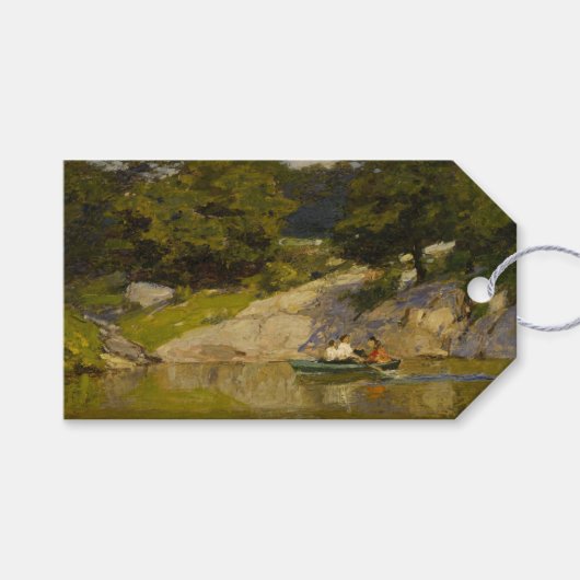Boot auf einem See im Central Park (E.H. Potthast) Geschenkanhänger (Vorderseite (Horizontal))