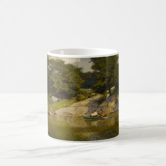 Boot auf einem See im Central Park (E.H. Potthast) Kaffeetasse (Mittel)