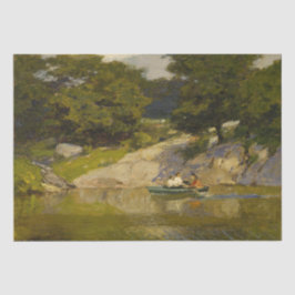 Boot auf einem See im Central Park (E.H. Potthast) Seidenpapier