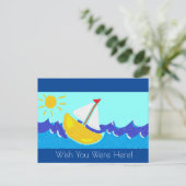 Boot auf einer Welle Postkarte (Stehend Vorderseite)