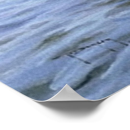 Boot auf Flusskunst Poster (Ecke)