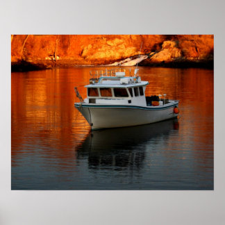 Boot auf Perkins Cove Maine Poster
