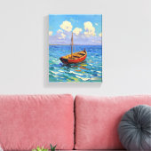 Boot auf Wave Van Gogh Art Leinwanddruck (Insitu (Wohnzimmer))