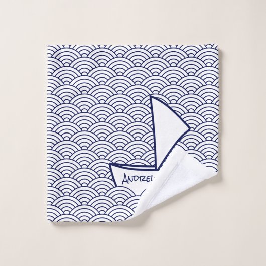 Boot auf Waves Bath Handtuch Set (Waschlappen)