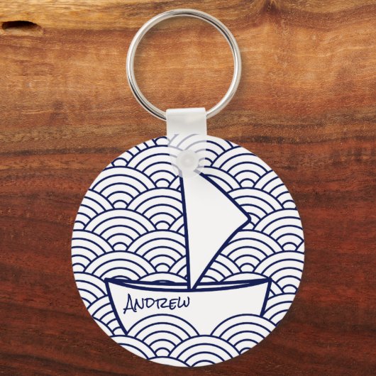 Boot auf Waves Schlüsselanhänger (Vorderseite)