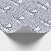 Boot auf Waves Wrapping Paper Geschenkpapier (Ecke)