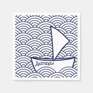 Boot auf Wellen-Papierserviette Serviette