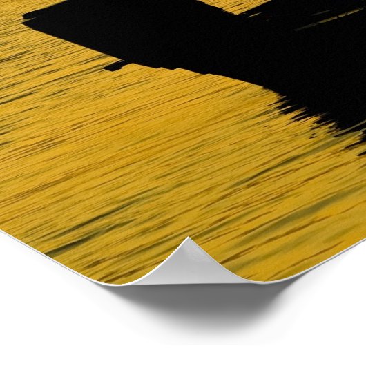 Boot bei Sonnenaufgang Poster (Ecke)