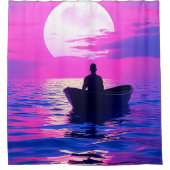 Boot bei Sonnenuntergang Duschvorhang (Vorderseite)