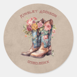 Boot Brunch & Bubbly Brautparty Runder Aufkleber