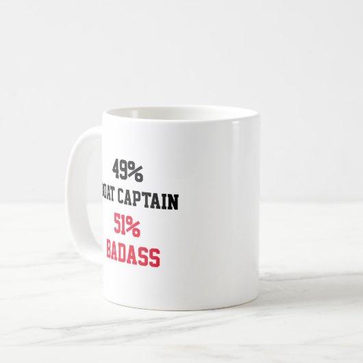 Boot Captain Badass Kaffeetasse (Vorderseite Links)