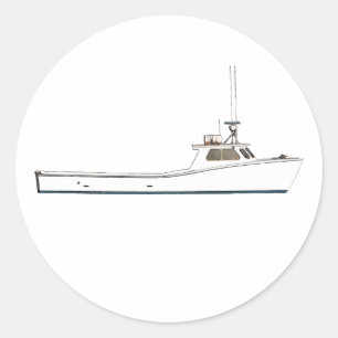 Boot Chesapeake Bays Deadrise Runder Aufkleber