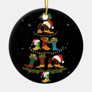 Boot Christmas Tree Line Tanz Funny Dancing Boots Keramik Ornament