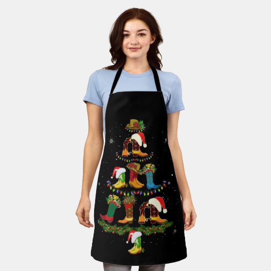 Boot Christmas Tree Line Tanz Funny Dancing Boots Schürze (Getragen)