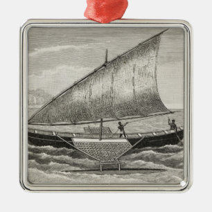 Boot der Mortlock Inseln mit Ausleger Ornament Aus Metall