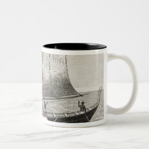 Boot der Mortlock Inseln mit Ausleger Zweifarbige Tasse