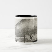 Boot der Mortlock Inseln mit Ausleger Zweifarbige Tasse (Mittel)