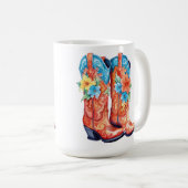Boot Floral Design 15 oz Klassische Tasse (VorderseiteRechts)