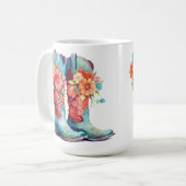 Boot Floral Design 15 oz Klassische Tasse (Vorderseite Links)